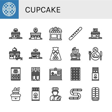 Set of cupcake icons