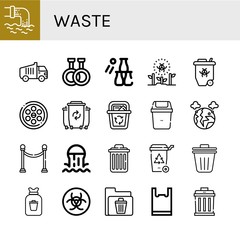 waste simple icons set