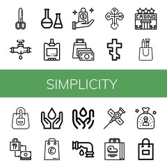 simplicity simple icons set - obrazy, fototapety, plakaty