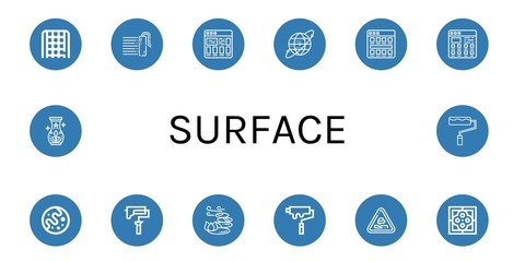 surface simple icons set