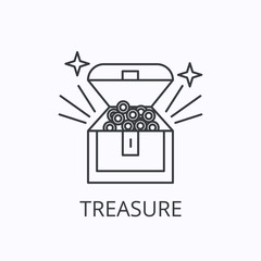 Treasure thin line icon. Wealth concept. Outline vector illustration
