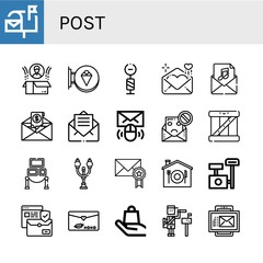Set of post icons