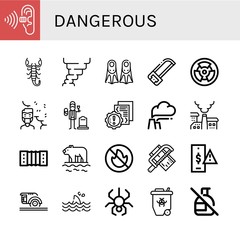 Set of dangerous icons