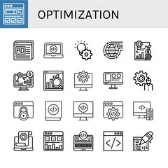 optimization simple icons set