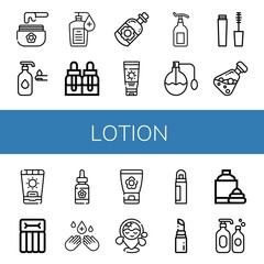 Set of lotion icons