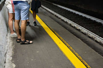 People in the train station