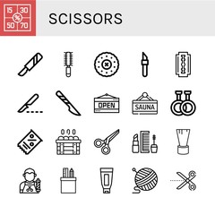 Set of scissors icons