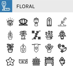 Set of floral icons