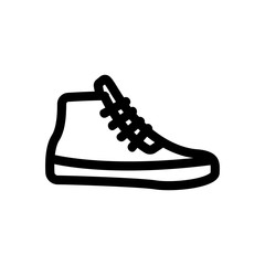 Sneakers icon vector. A thin line sign. Isolated contour symbol illustration