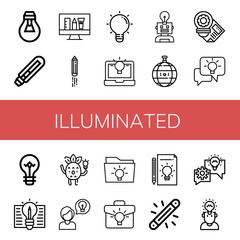 illuminated icon set