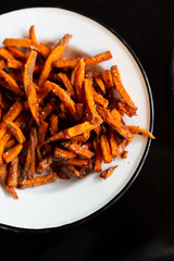 Sweet Potato Fries on White Plate
