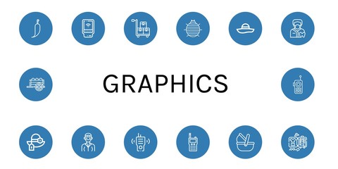 graphics simple icons set