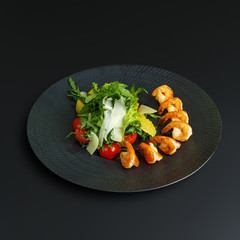 Dishes of traditional Russian cuisine. Restaurant serving. Black background.