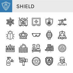 shield simple icons set