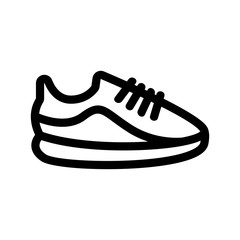 Sneakers icon vector. A thin line sign. Isolated contour symbol illustration