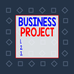 Writing note showing Business Project. Business concept for Planned set of interrelated tasks to be executed over time Square rectangle paper sheet loaded with full creation of pattern theme