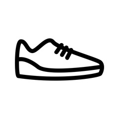 Sneakers icon vector. A thin line sign. Isolated contour symbol illustration