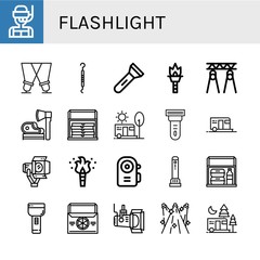 Set of flashlight icons