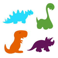 Cute Cartoon Dinosaur Illustration Vectors