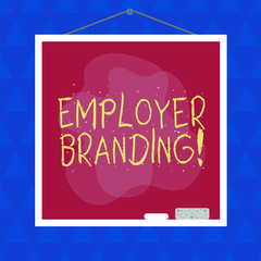 Conceptual hand writing showing Employer Branding. Concept meaning promoting company employer choice to desired target group Asymmetrical uneven shaped pattern object multicolour design