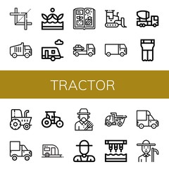 tractor icon set