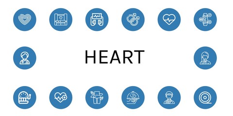 heart simple icons set - obrazy, fototapety, plakaty