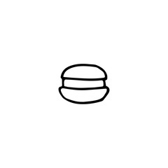 Hand drawn,doodle style macaron flat vector icon isolated on a white background.