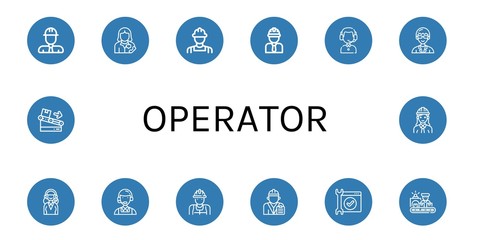 operator simple icons set