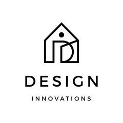 Initial letter D I real estate custom logo typography design inspiration vector icon illustration custom logo design vector