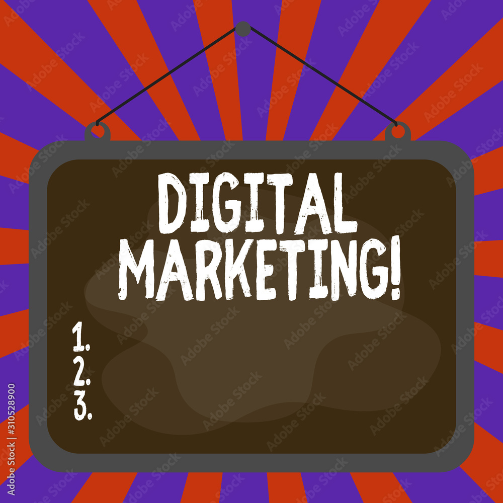 Fototapete Handwriting text Digital Marketing. Conceptual photo market products or services using technologies on Internet Asymmetrical uneven shaped format pattern object outline multicolour design