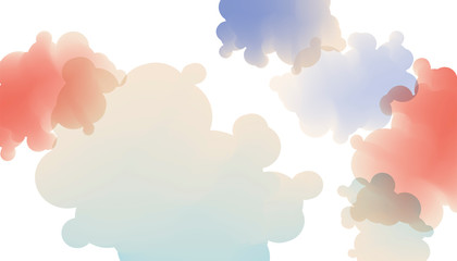 Pastel tender Multi-colored clouds trendy background art holiday vector Illustration