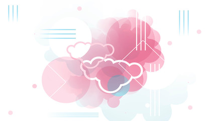 Pastel tender Multi-colored clouds trendy background art holiday vector Illustration