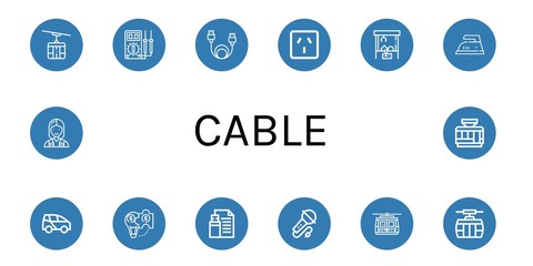 Set of cable icons