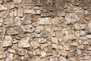 Stone brown wall, old medieval castle