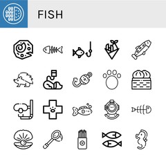 Fototapeta premium Set of fish icons