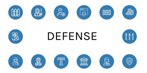 Set of defense icons