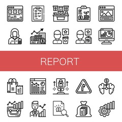 report simple icons set