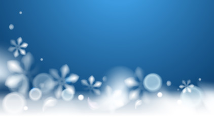 Winter blue abstract background with snowflakes vector template