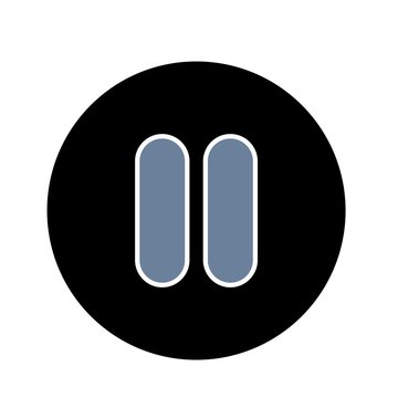 Glyph pause icon isolated on background
