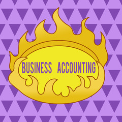 Text sign showing Business Accounting. Business photo text interpreting and presenting of financial information Asymmetrical uneven shaped format pattern object outline multicolour design