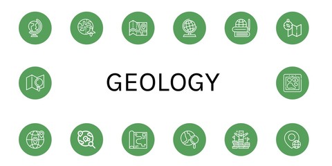 geology simple icons set