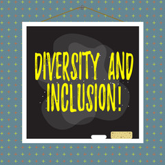 Word writing text Diversity And Inclusion. Business photo showcasing range huanalysis difference includes race ethnicity gender Asymmetrical uneven shaped format pattern object outline multicolour