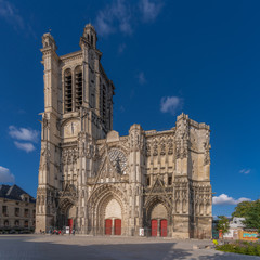 Fototapeta na wymiar Troyes, France - 09 08 2019: St. Peter St. Paul's Cathedral
