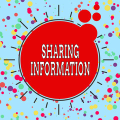 Handwriting text Sharing Information. Conceptual photo exchange of data between various organizations Asymmetrical uneven shaped format pattern object outline multicolour design