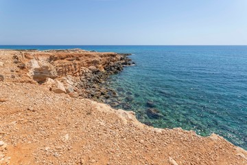 rocks and the sea, the ocean in Ayia Napa, Cyprus