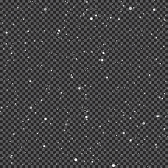 Realistic falling snowflakes. Isolated on transparent background. Vector illustration, eps 10