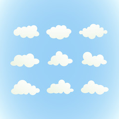 Vector illustration of clouds collection vector illustration