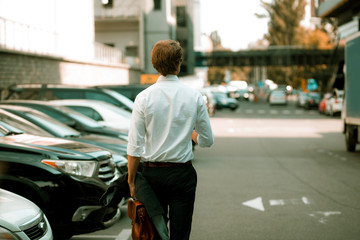 The Businessman Is Having A Walk Around The City