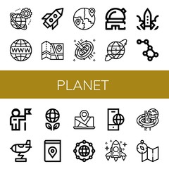 Set of planet icons