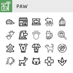 paw icon set